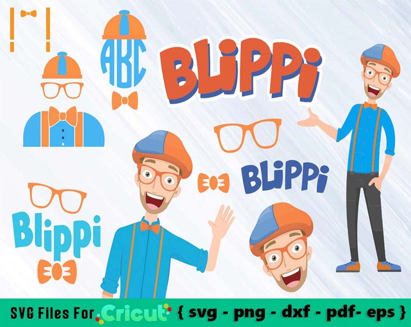 blippi svg bundle, svg files for cricut, Blippi svg Bundle , Blippi Family Shirt , Blippi Clipart , Blippi Cake Topper , Blippi Alphabets , Blippi Letters, Blippi Cup, Blippi Png