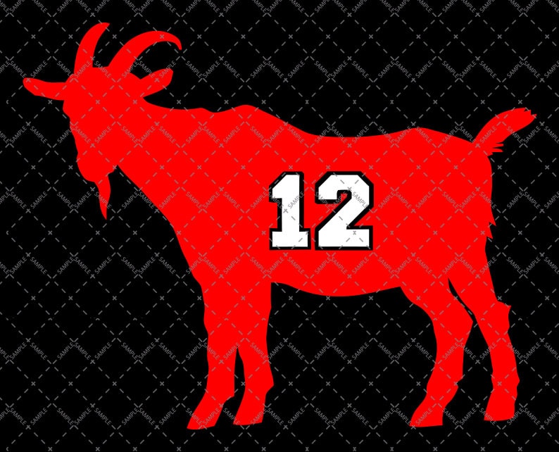 GOAT 12 svg, Tom Brady Goat SVG, Brady Goat, Tom Brady Goat Digital Cut File, SVG Instant Download Vector Cricut Silhouette