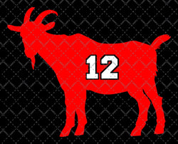 GOAT 12 svg, Tom Brady Goat SVG, Brady Goat, Tom Brady Goat Digital Cut File, SVG Instant Download Vector Cricut Silhouette