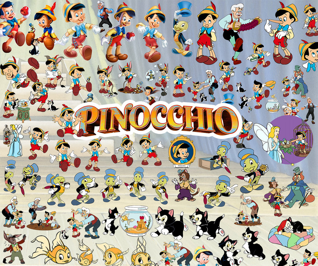 Pinocchio PNG Clipart, 93 Clipart - Bundle Digital download, Pinocchio ...