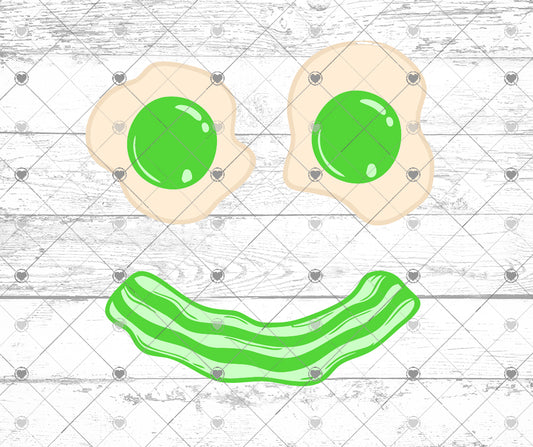 Green Eggs Smile Face Ham svg