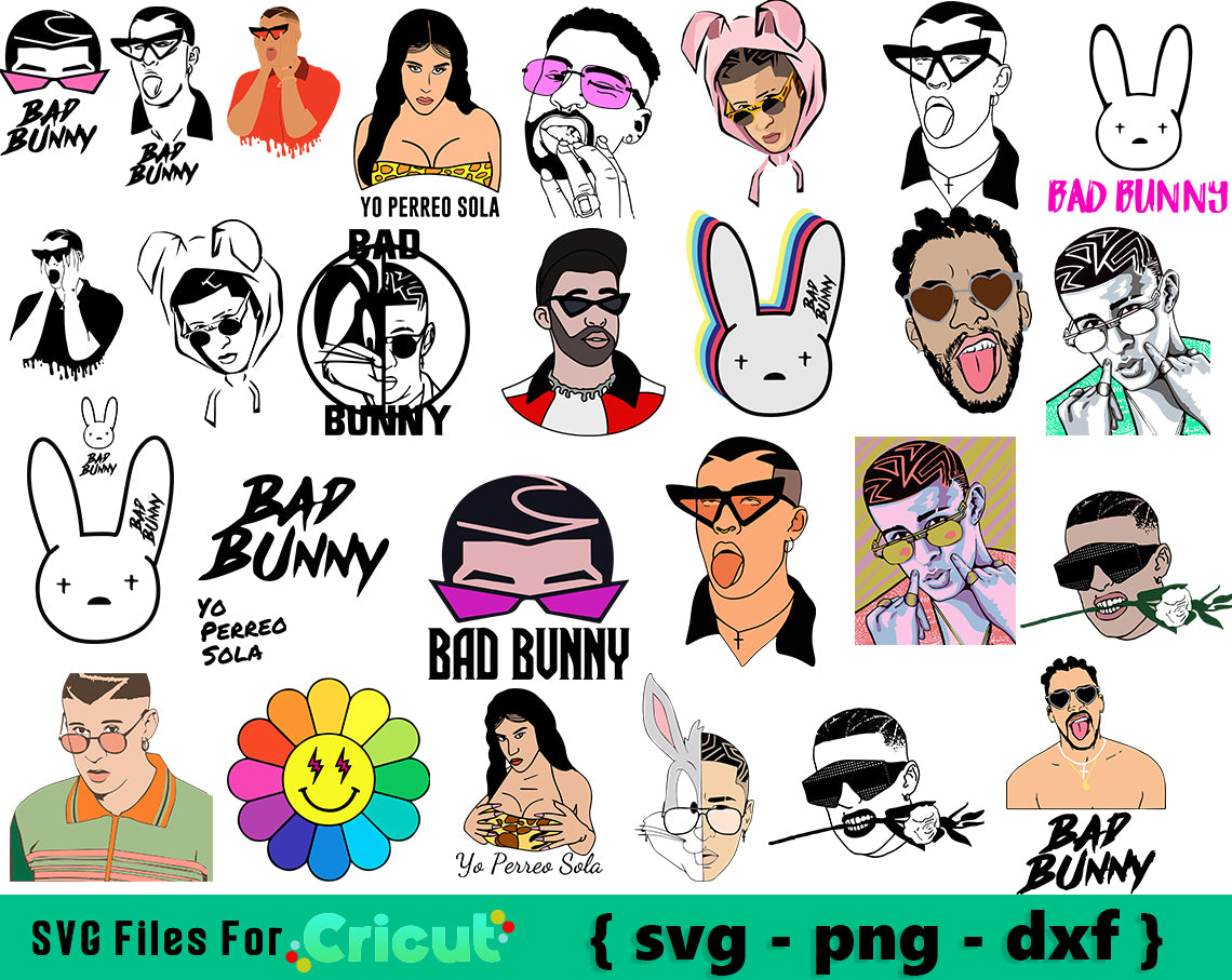 Bad Bunny svg bundle, Baby benito Svg Layered filea for cricut and Png ...