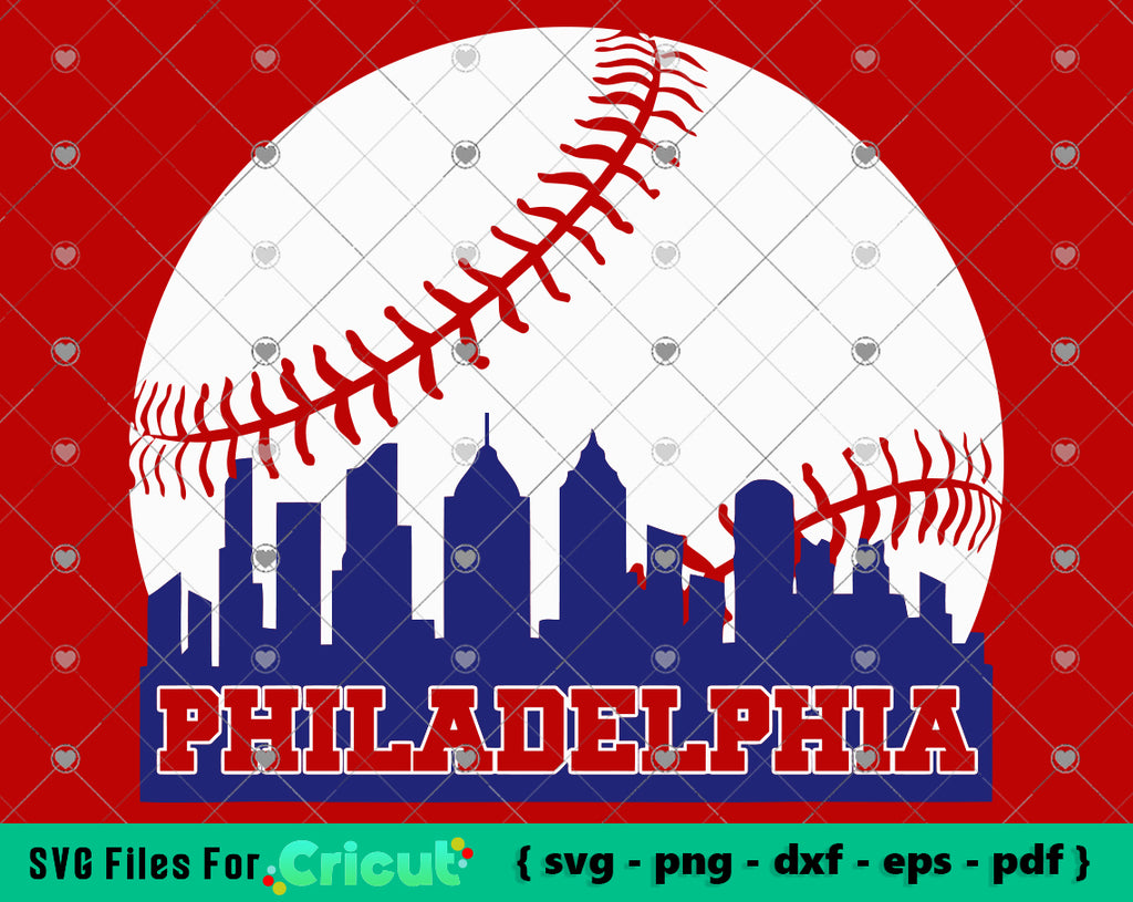 Broad Street Baseball Skyline for Cutting SVG AI PNG 