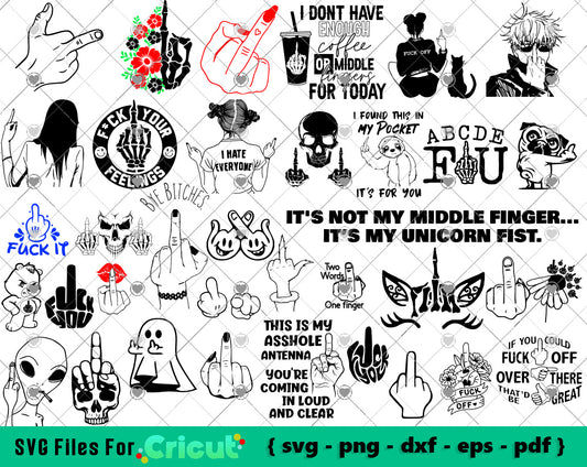 Middle Finger Svg Bundle