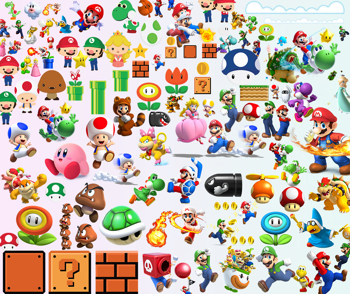 Super Mario SVG Bundle, Mario Set, Paper Mario, Luigi, Mario Character ...