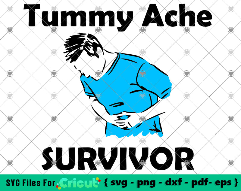 tummy ache survivor svg