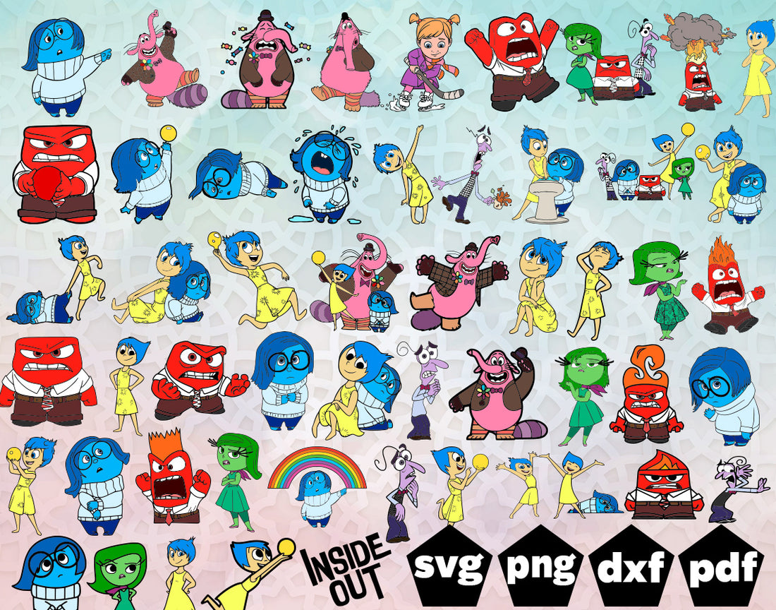 Inside Out SVG LAYERED Designs, Inside Out Birthday, Inside Out Alphab ...
